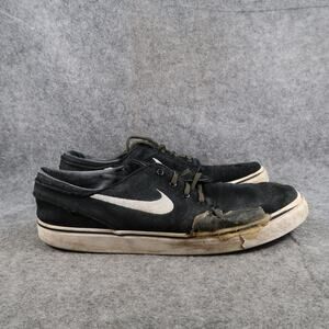 Nike Shoes Mens 8.5 Sb Sneakers Stefan Janoski Skate Black Leather Lace Up Logo